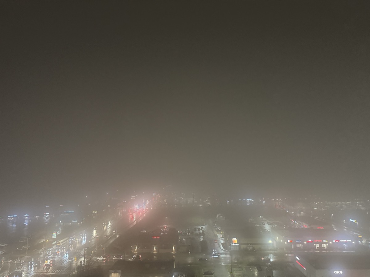 The sound of rain dripping on my balcony