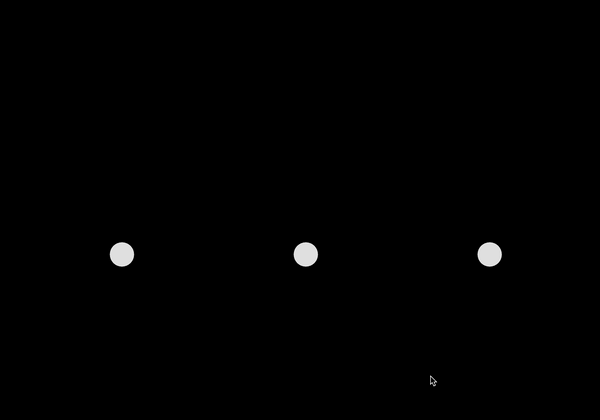 After that, I added two more circles to the left and right of the original one, so three circles could pulse together in one row.