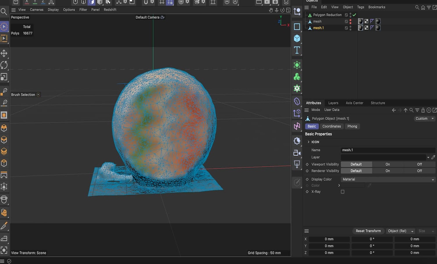 When I switched to Polygon Mode, I noticed that the surface was covered with a very dense mesh.