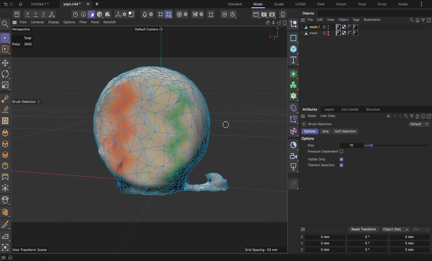 I also filled the gaps at the bottom of the yoyo to make the shape more complete.